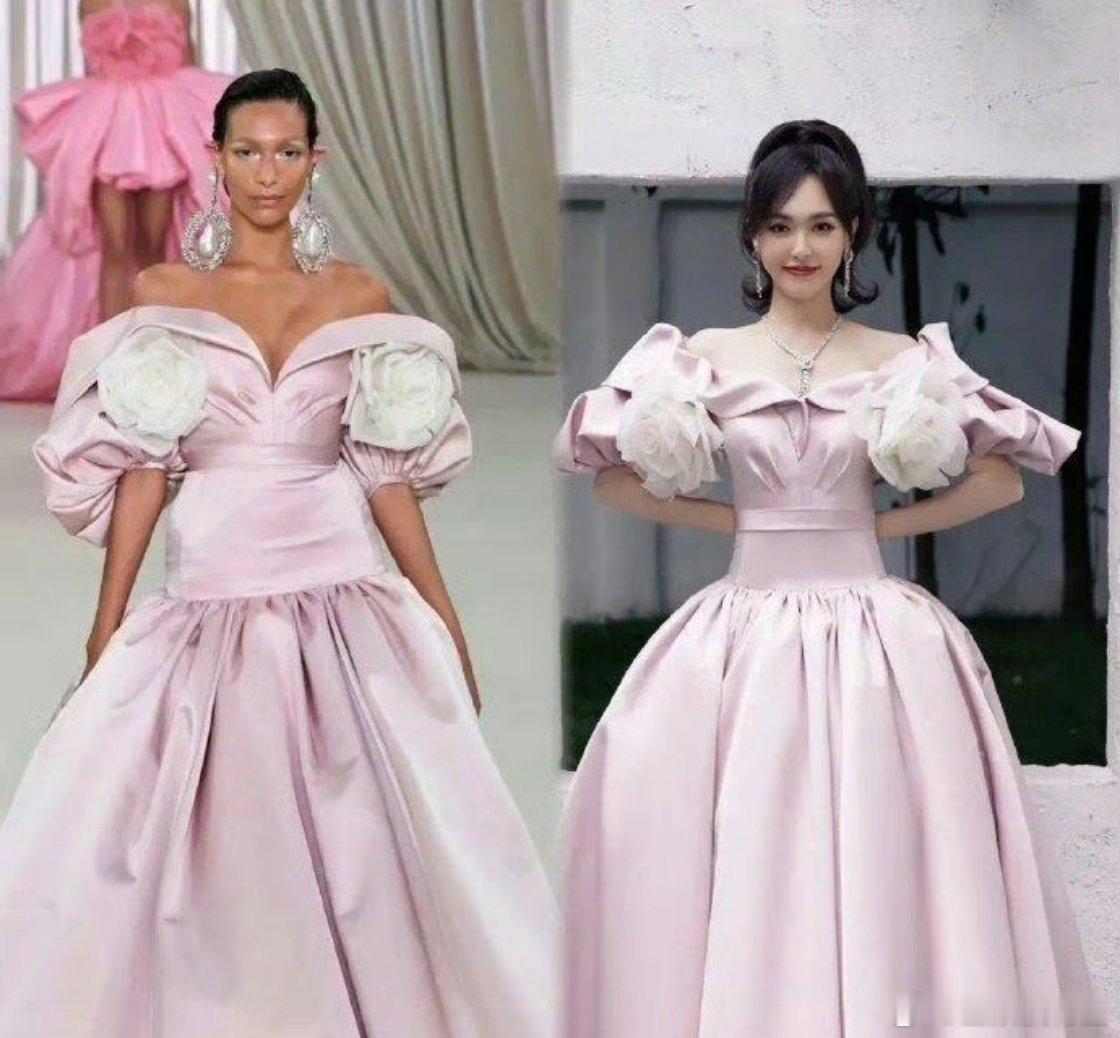 感觉唐嫣这套礼服领口改小之后有那种风情味儿变得有一种公主淑女的感觉[求关注][求