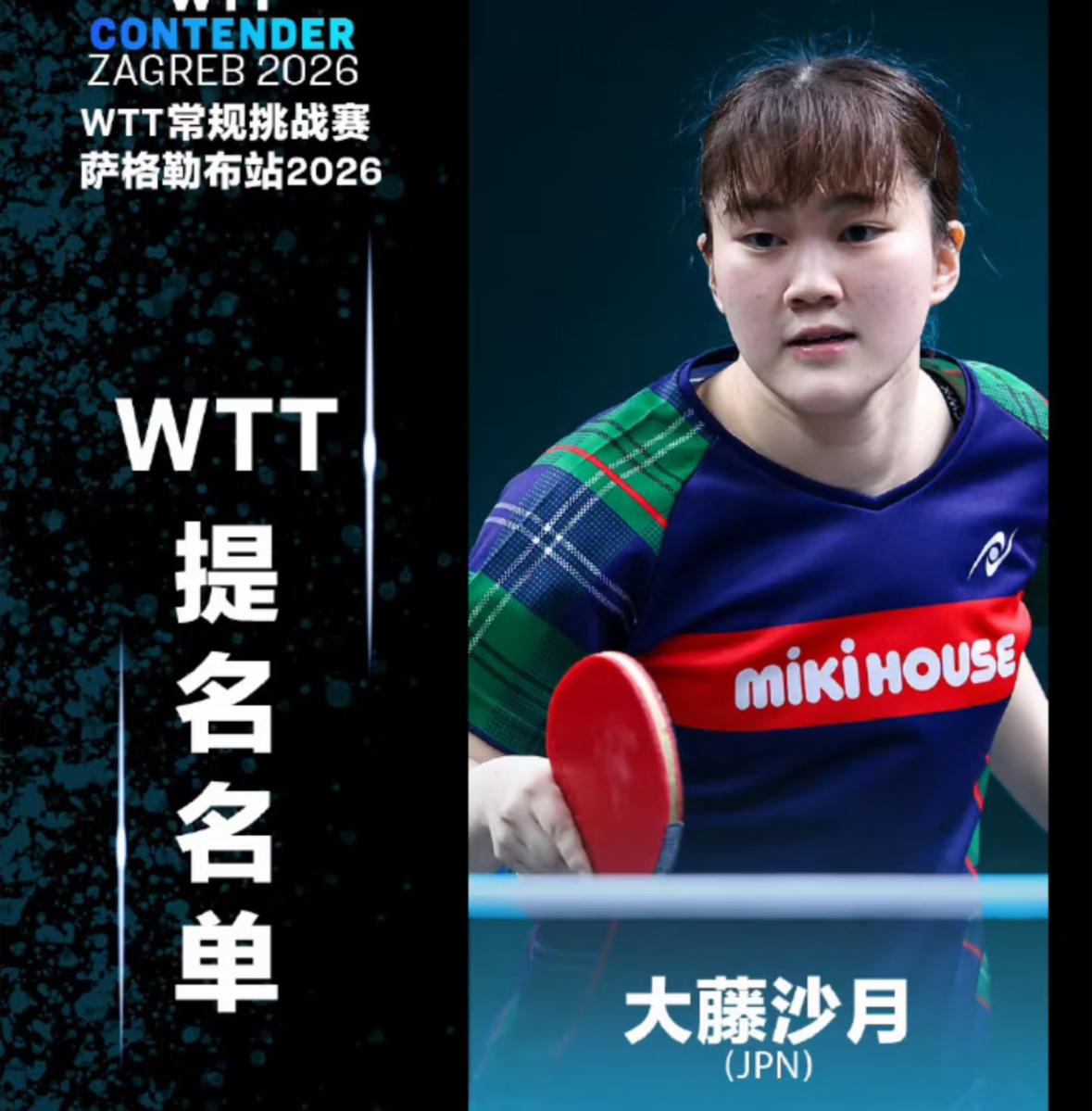 张本美和 大藤沙月晋级WTT萨格勒布站女单4强！
6月13日WTT萨格勒布常规挑