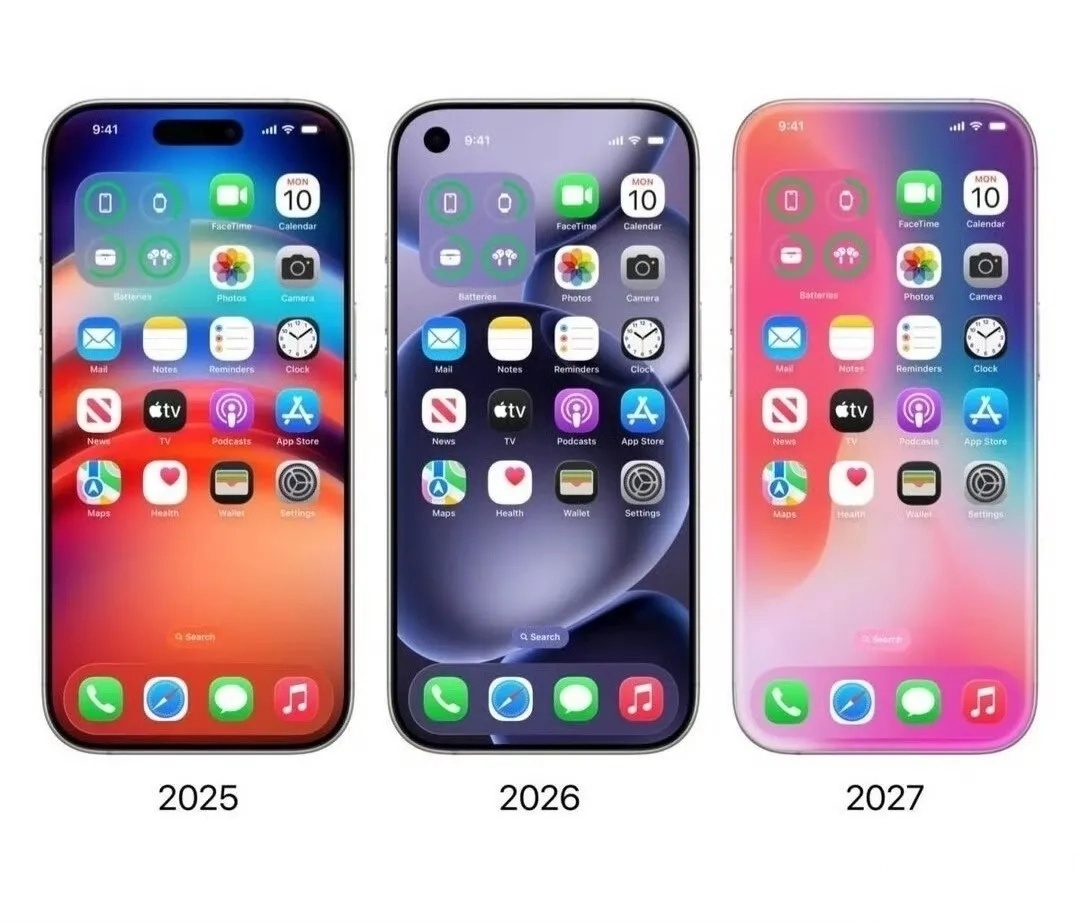 如果苹果真按如图的发展顺序发展的话，我将称之为绝杀，先是25年小一点的灵动岛，然