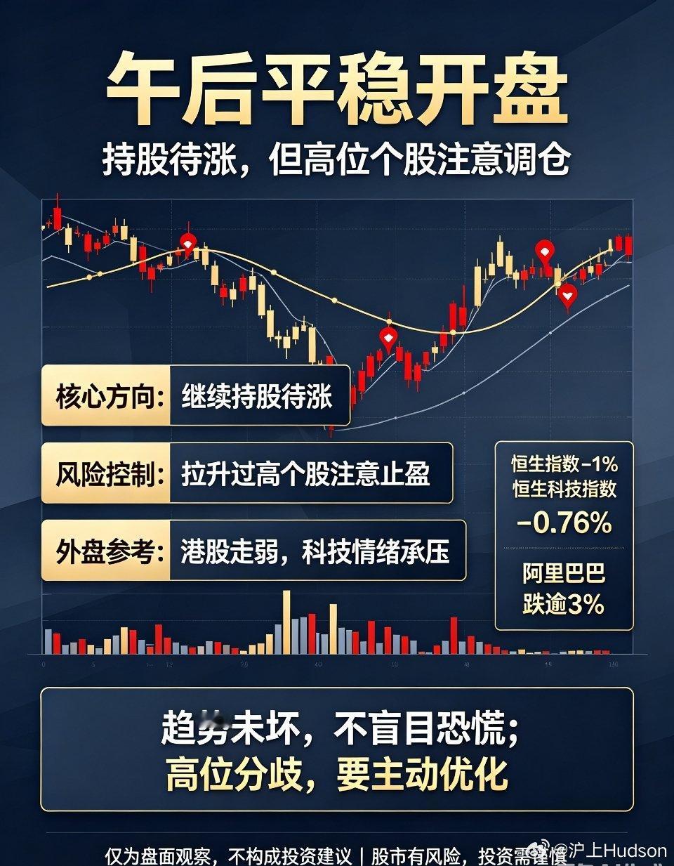 【光模块龙头直线拉升，中际旭创新易盛直线拉升】 午后盘面解读：指数平稳开盘，持股