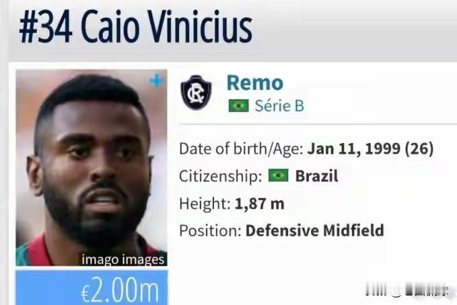 中超绯闻转会---维尼修斯…哈哈，这可不是和皇马闹矛盾的维尼修斯，是效力于巴乙瑞