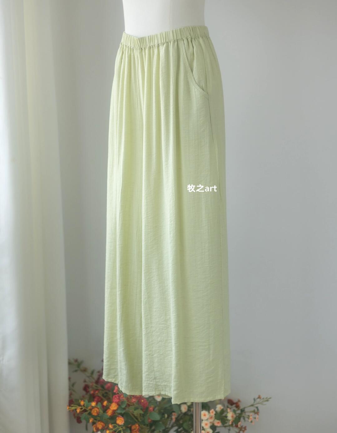 绿色阔腿直筒裤｜百搭好穿