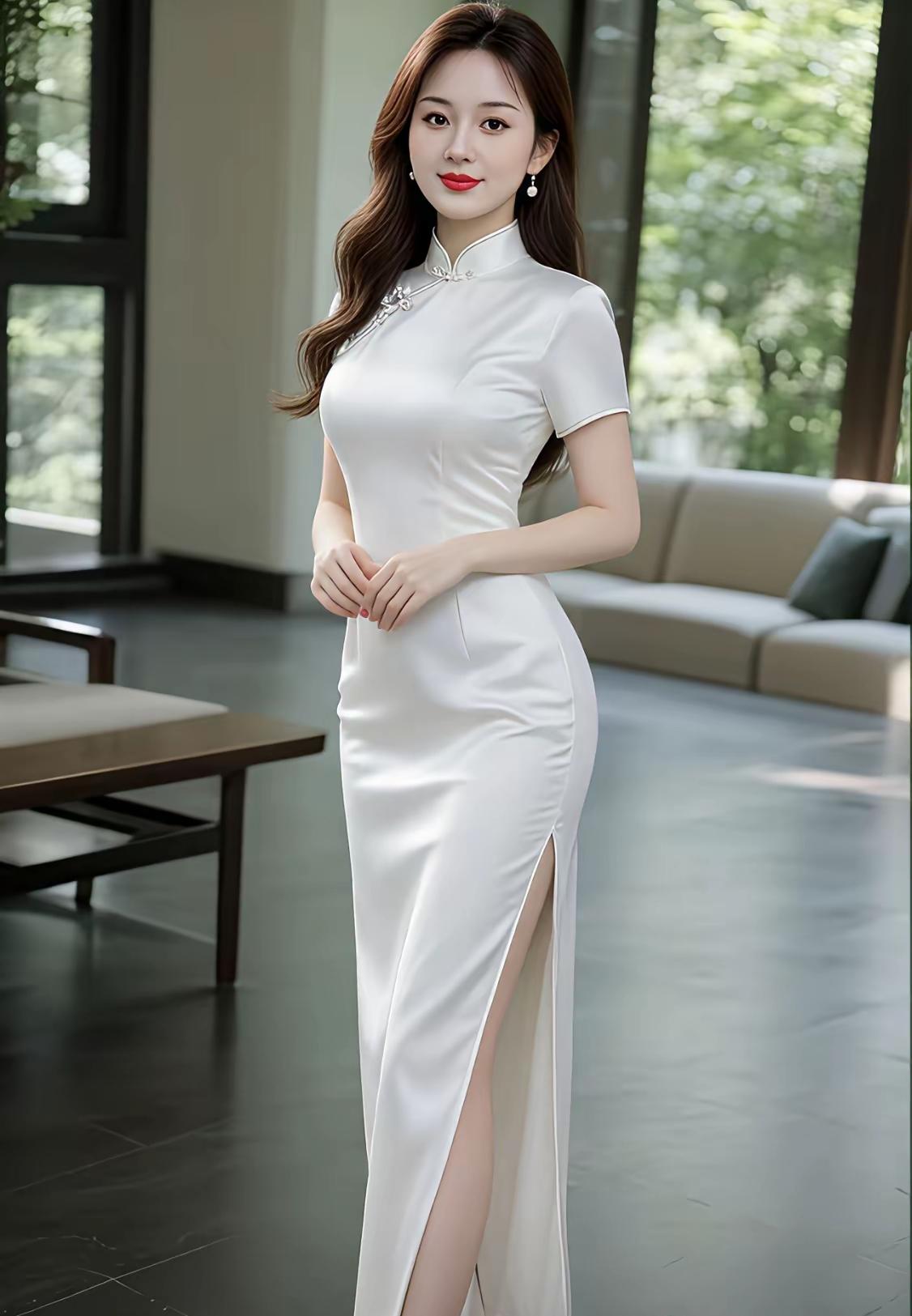 优雅白裙，气质满满，尽显东方韵味！高贵优雅的女性着装