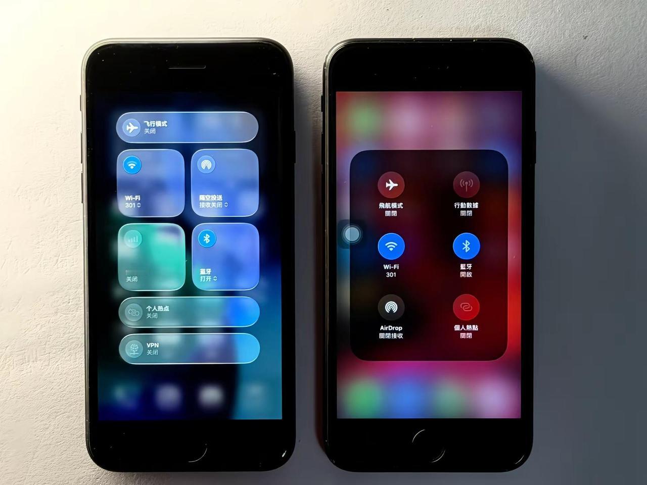 原來已經兩個時代了。iphone对比 iOS对比 旧iPhone iOS13