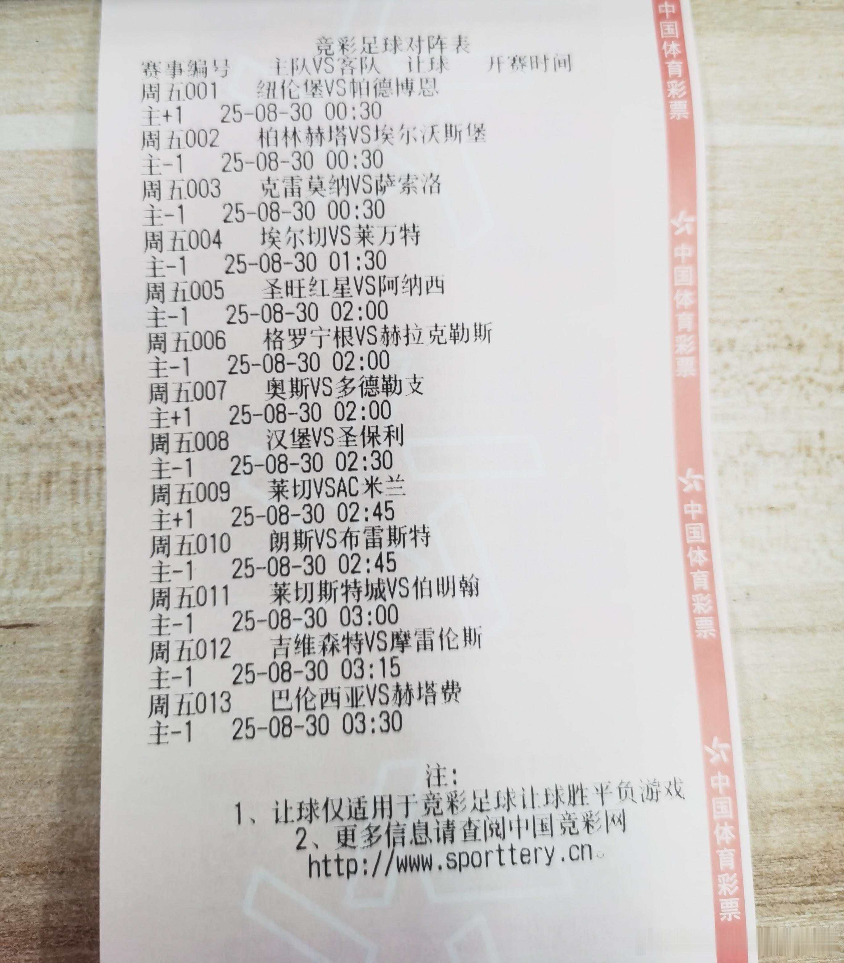今日竞足赛程表！五大联赛 ​​​