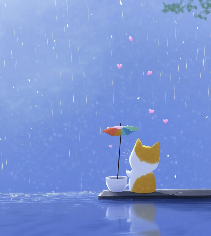 孤单听雨的猫🐱和猫猫一起赏樱花雨[抱抱][抱抱][抱抱] ​​​