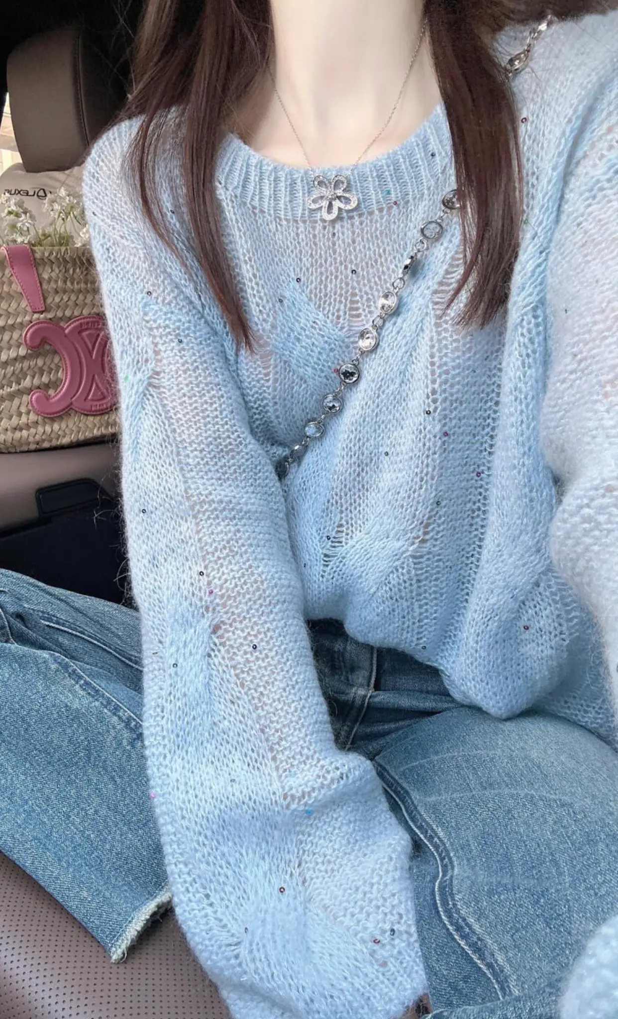 韩系穿搭 软糯毛衣女慵懒风