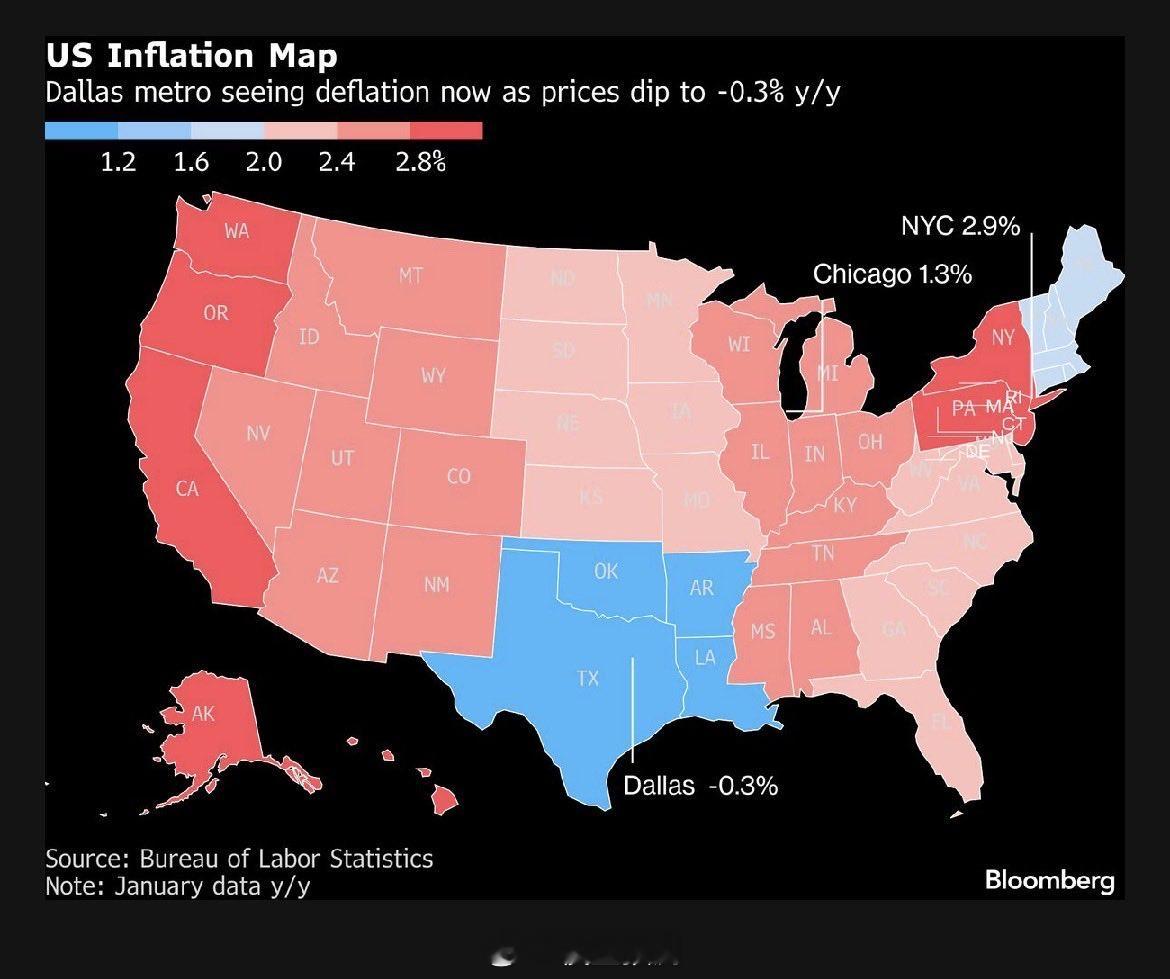 美国也通缩了。比如达拉斯。 