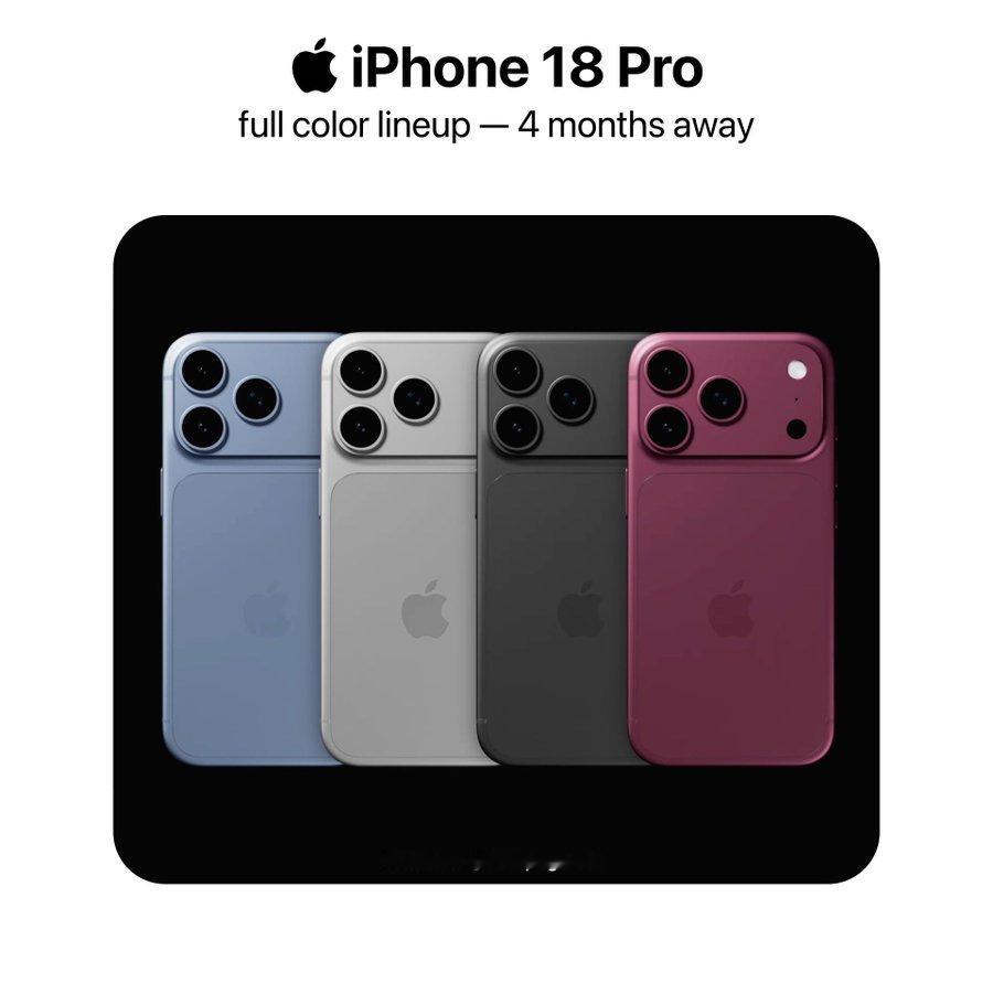 曝iPhone18Pro四款配色白色永远是经典色，不过时，不挑手机壳、不容易氧化