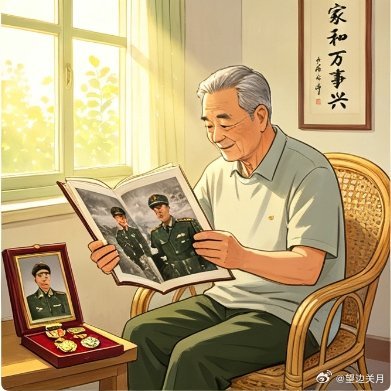 早安我的中国早安，老兵！盛夏时光，热血绵长。山河安宁，是我们曾经的守护；岁月静好