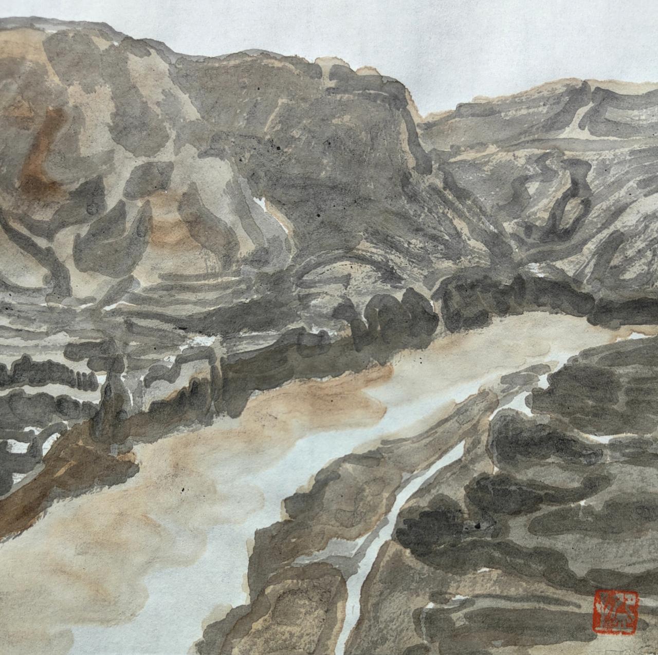 碗子的纸片水墨《路上的风景》