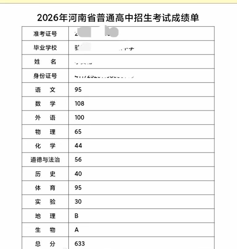 2026河南中考出分怪象：
很多学生语文道法历史丢分严重，
数理化英拉不开分！