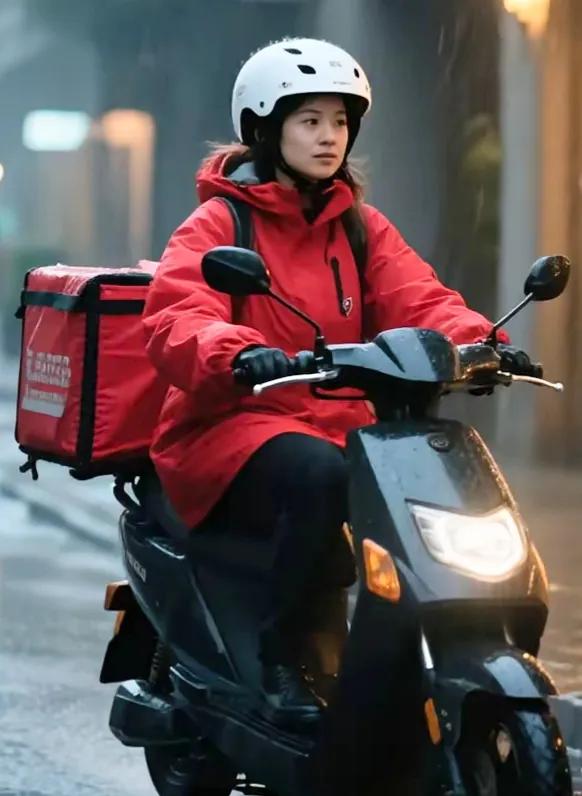 方圆天地，为头条联友对联：
看风景东张西望，
送快歺早出晚归。