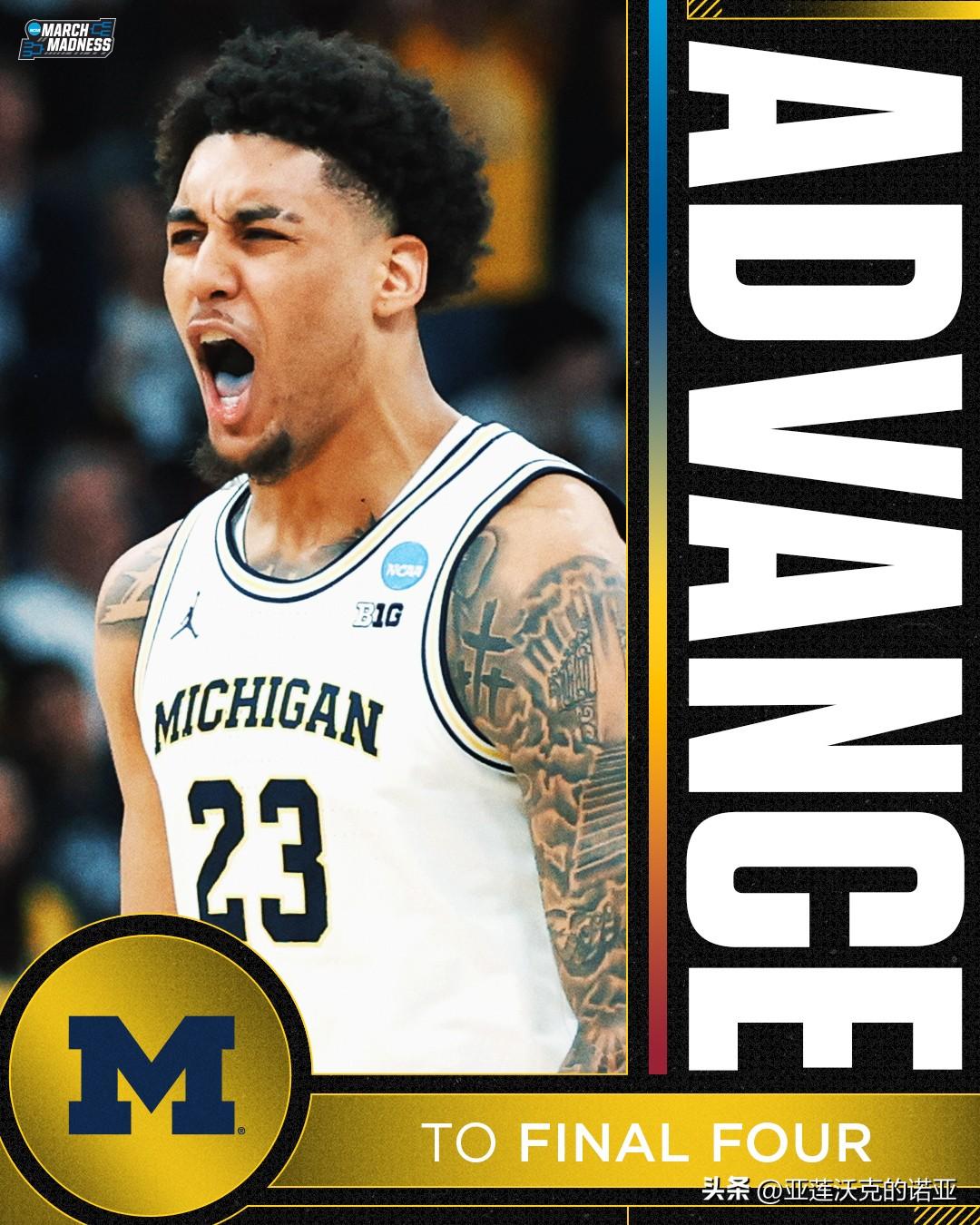 密歇根大学在上半场打出了一波24比2的攻击波，瞬间拉开比分并彻底接管比赛，此后便