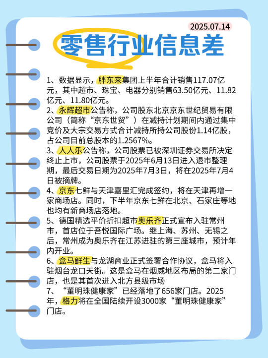 【零售】行业信息差