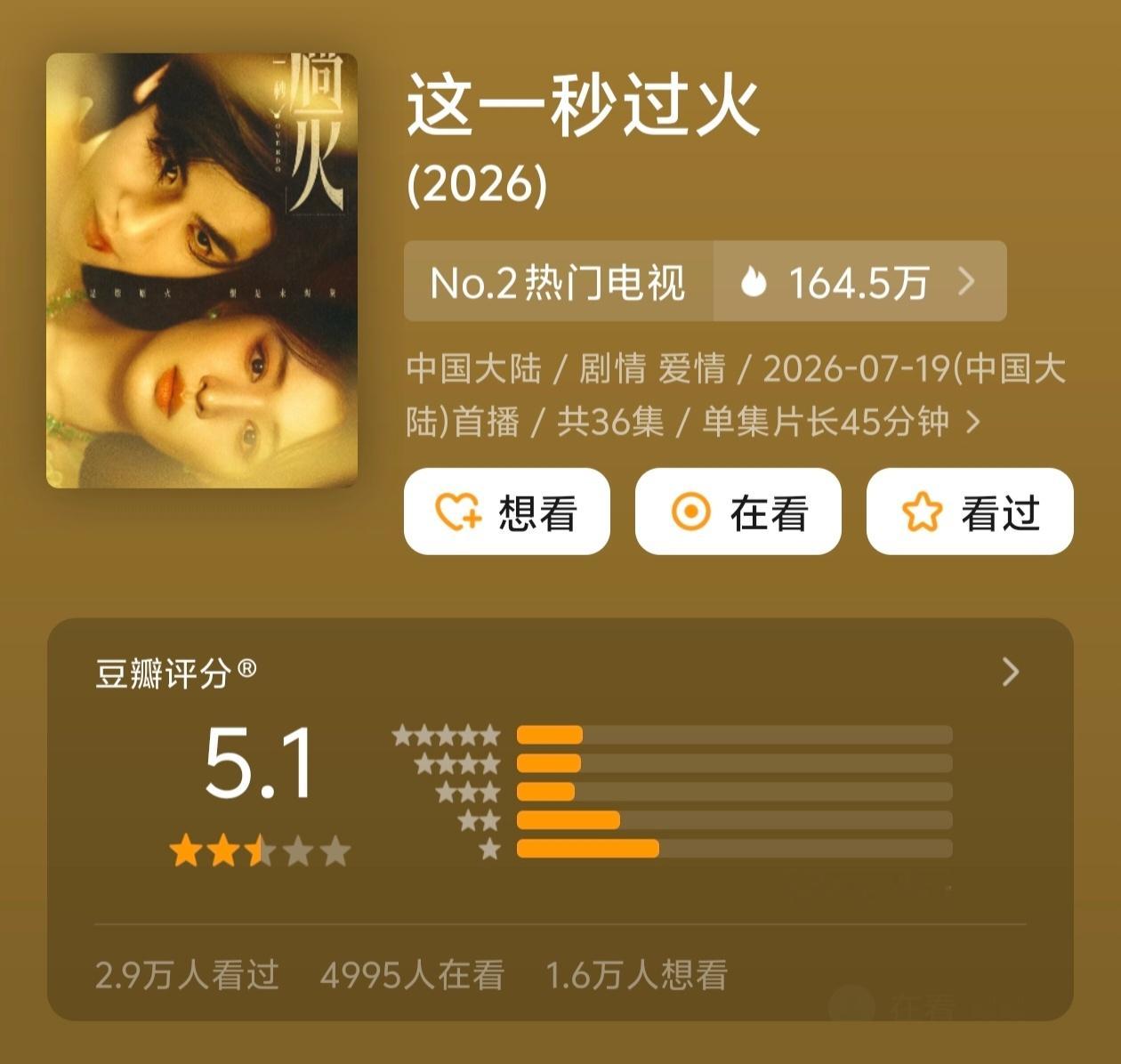这一秒过火豆瓣开分  能撑在5分以上，也是因为有很多人在拼命的刷五星和四星，否则