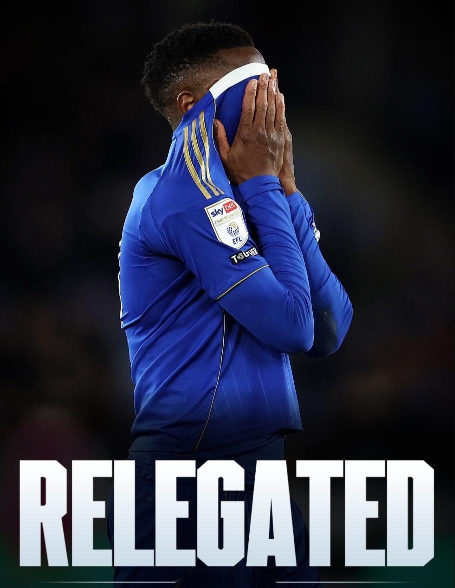 在赢得英超冠军10年之际，莱斯特城不幸降级到了英甲。。。 