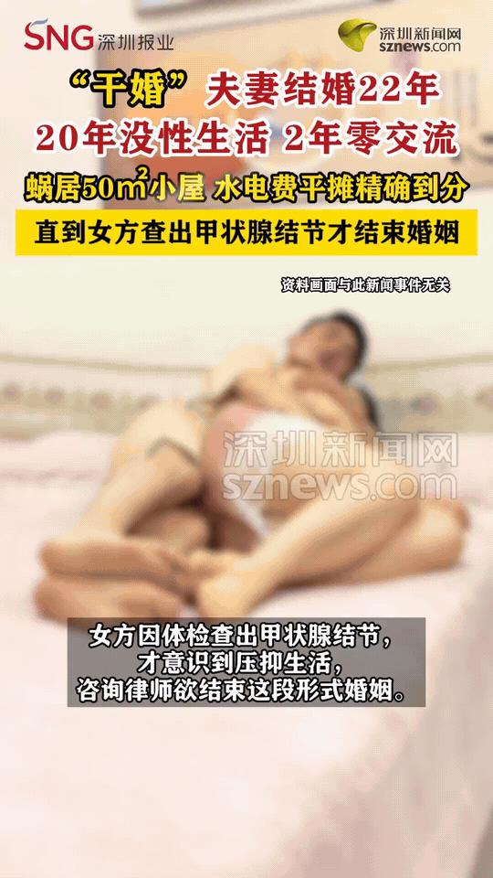 这种婚姻真的比独居还窒息。
 
结婚22年，近20年无性，最后2年连话都不说，挤