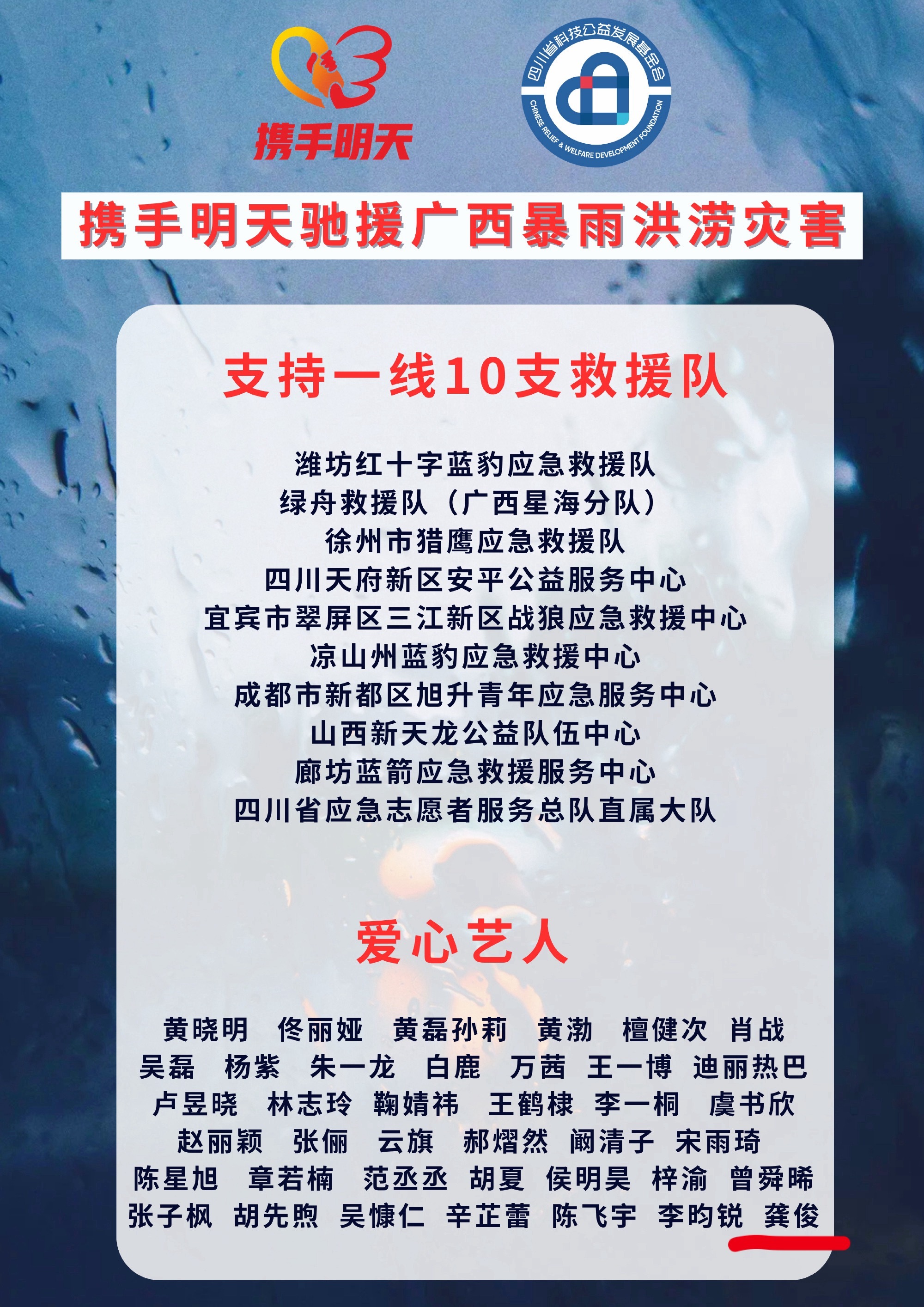 龚俊老早就捐物资驰援广西了而且每次告黑赢的赔偿也都捐给了慈善机构 