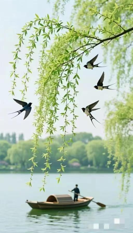 如梦令.春
清风戏柳拦腰，
梨花带雨更骚。
鱼儿逐碧波，
鸟鹊枝头嘻笑。
春到！