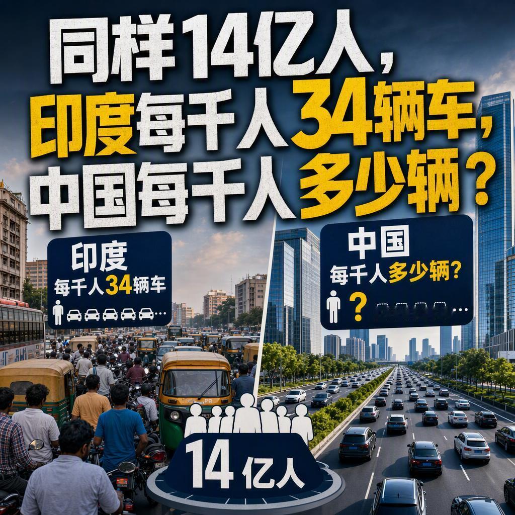 34辆和263辆，两个数字摆在一起，隔着的不只是钱。
印度和中国人口体量几乎一样