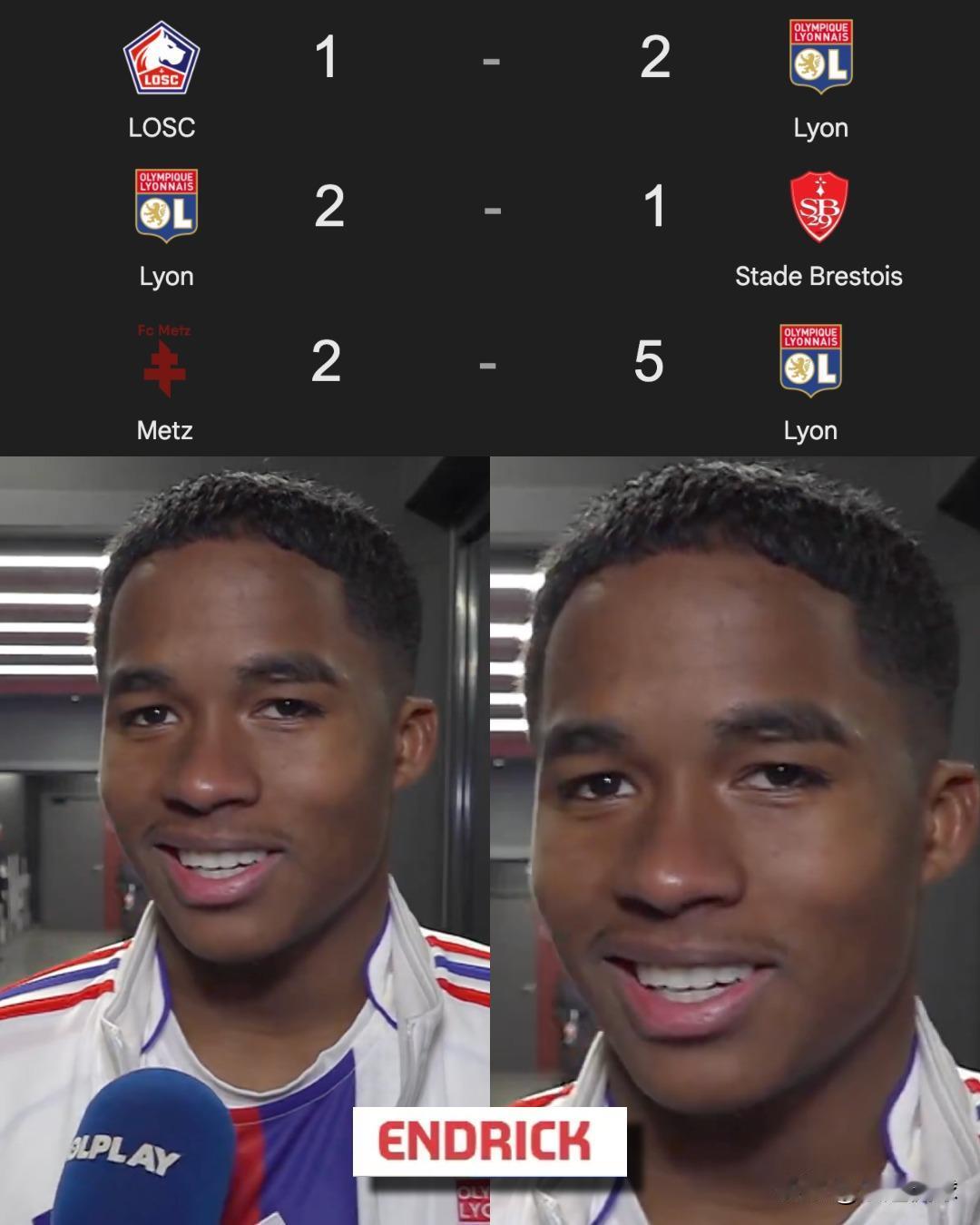 难道阿隆索看走了眼？恩德里克在里昂的开局堪称梦幻：
➤ 4粒进球
➤ 1次助攻