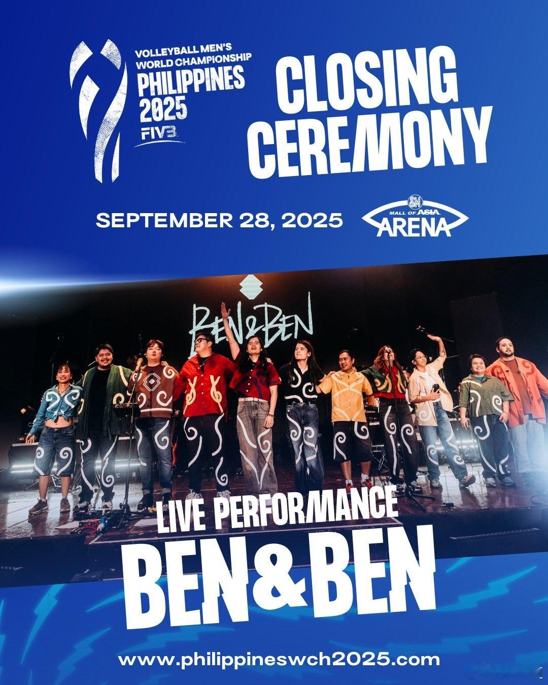 国际排坛动态2025男排世锦赛菲律宾最知名的音乐组合Ben&Ben 将在本届男排