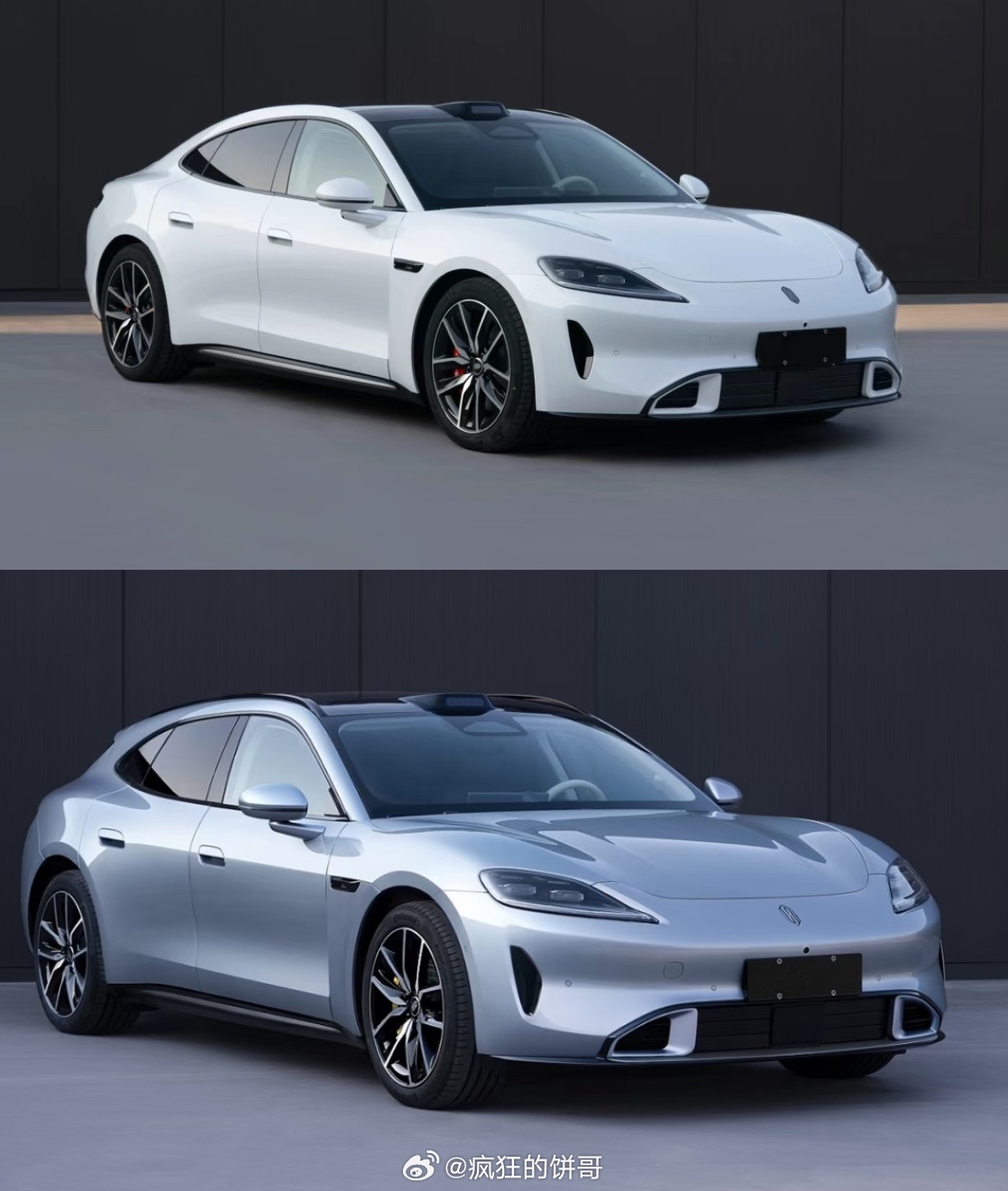 轿跑与猎装车尚界Z7和Z7T的公示照，这尾部看起来很圆润饱满的感觉，而且轮毂选择