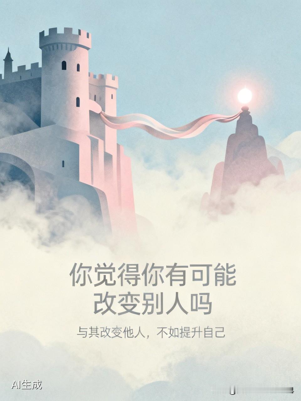 吾觉得吾不可能改变別人，每个人都有自己的思想与执念。他人的观念就像坚固城堡，外界