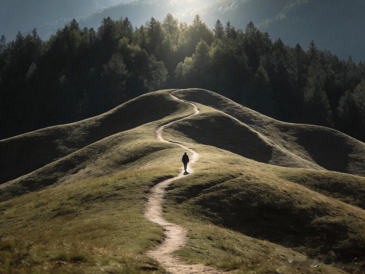 独步青山,人生何处是归途?或许归途不在某个具体的终点，而在每一步踏过的路里。
 