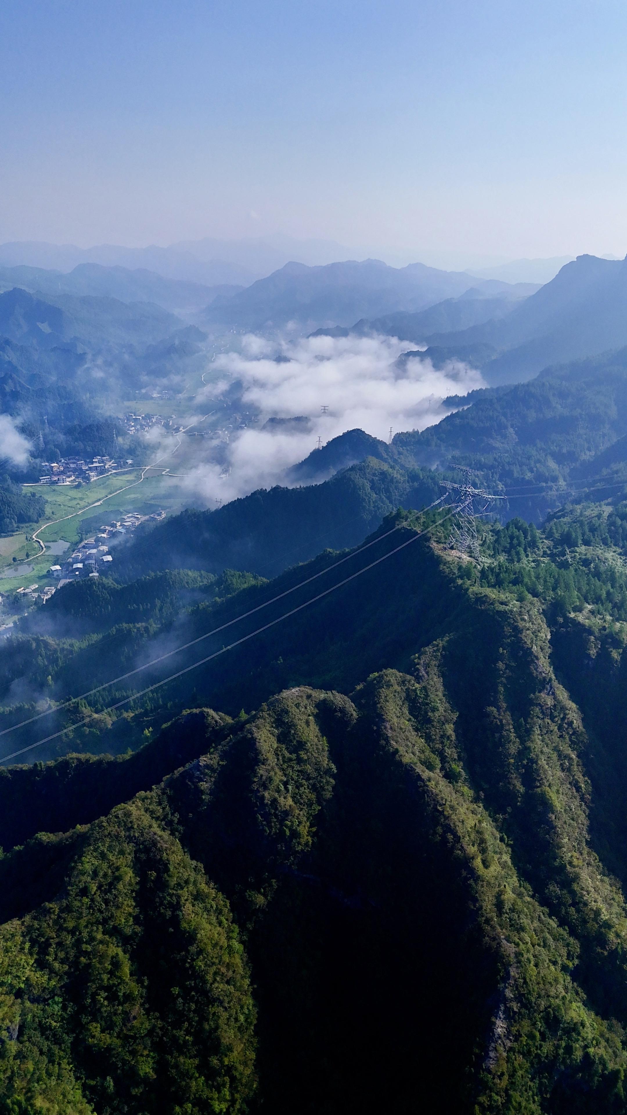 途径航拍贵州铜仁乌罗镇 木黄镇，落日余晖