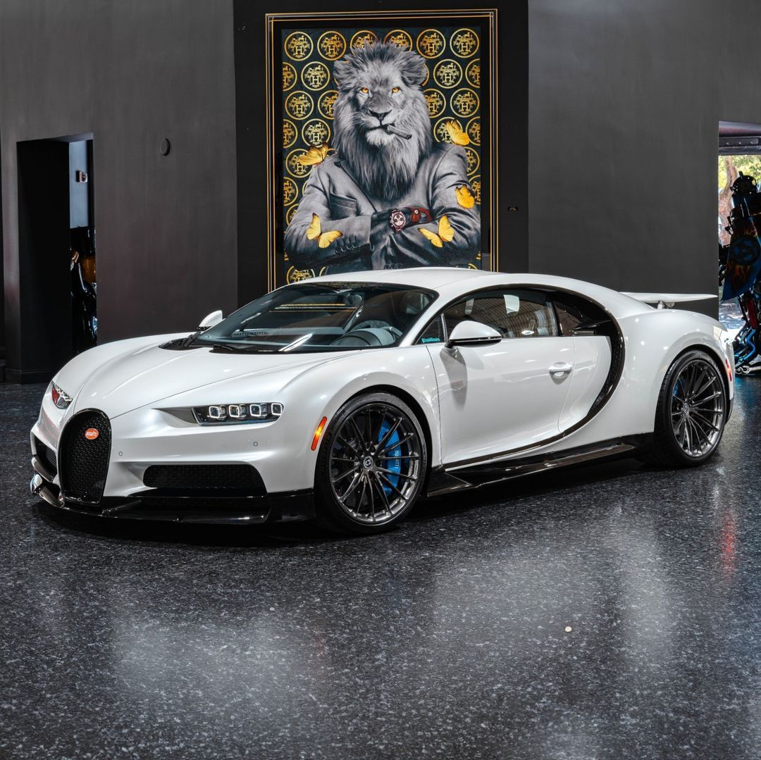 布加迪 Chiron 冰川白汽车视觉豪车超跑 ​​​