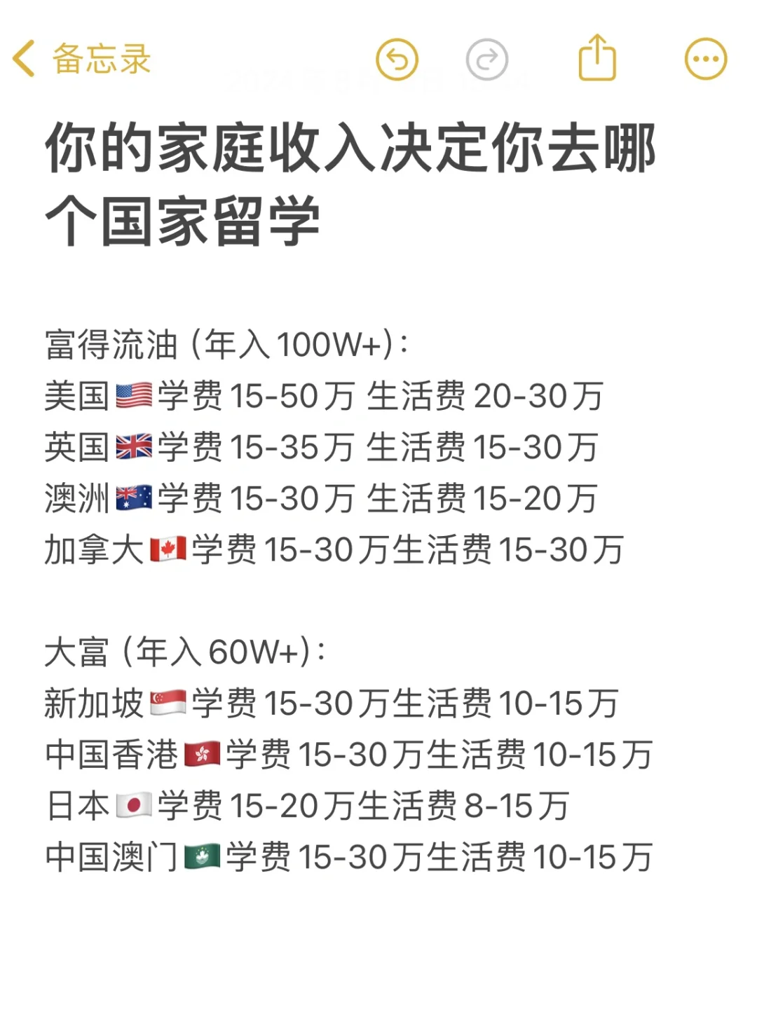 家庭收入如何悄悄影响你的留学国家的选择？