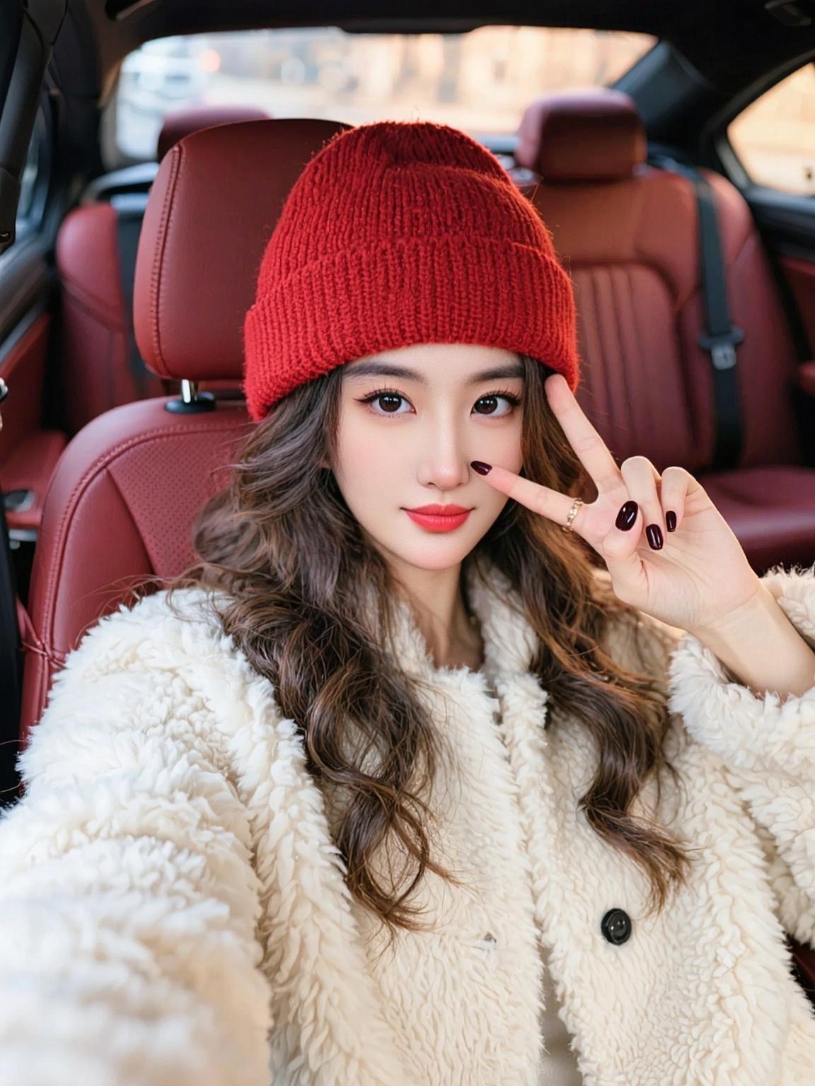 暖调车内自拍 抖音ai创作 酷飒穿搭 属于女人的仪式感 氛围感拉满