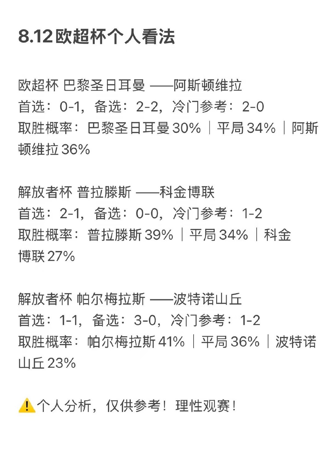 巴黎圣日耳曼VS阿斯顿维拉：维拉战术纪律严明，攻防转换效率高，快速反击极具杀伤力