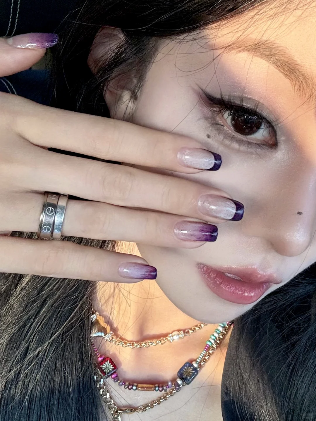 Ins nail share 💜🪅🧫猫眼冰紫葡萄旧美甲