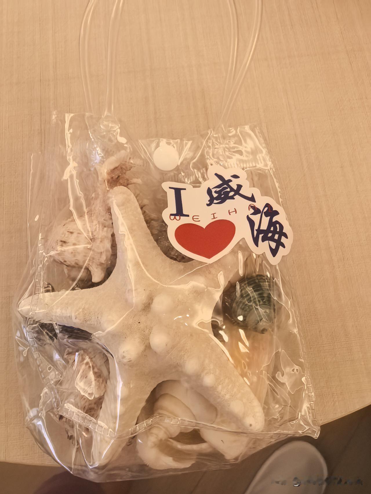 昨天在幸福公园市集给宝宝买的贝壳和可以吹响的海螺，希望宝宝会喜欢[大笑]