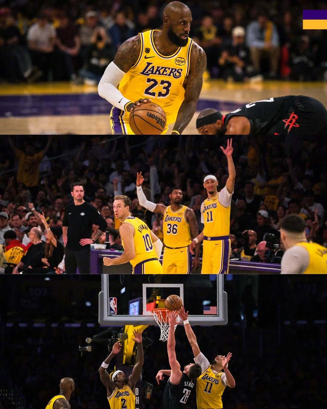 以季后赛的能量定格胜利时刻🔋晚安，明早见洛杉矶湖人 NBA季后赛 火箭vs湖人