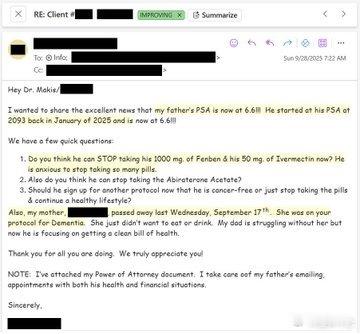 🔥🔥肿瘤专家威廉·马基斯医生最新分享：伊维菌素与芬苯达唑疗效见证——87岁华