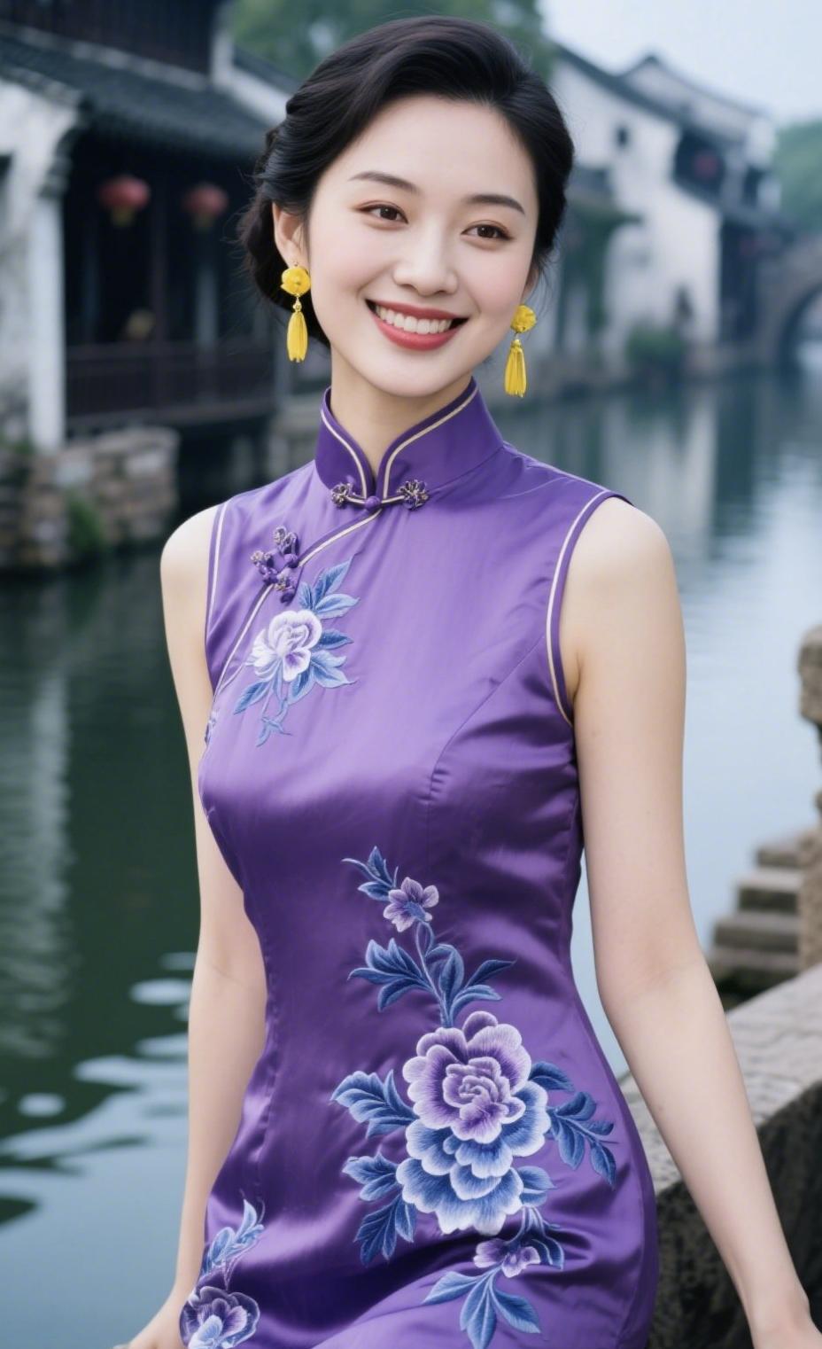 《旗袍，是女人的第二张脸》
 
一针一线，缝进了东方的韵
一寸一厘，裁出了身段的