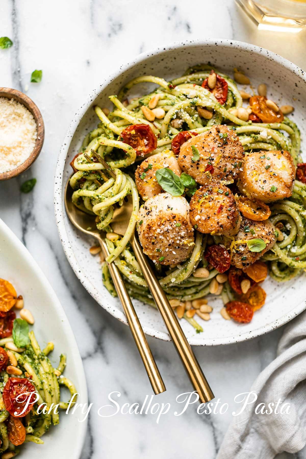 煎扇贝青酱意面  ｜Scallop & Pasta 🇮🇹