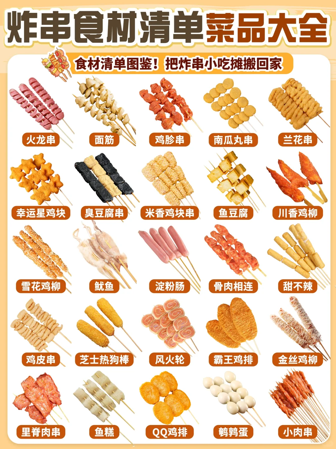 🔥家庭式炸串食材清单|㊙️内附炸串蘸料配方