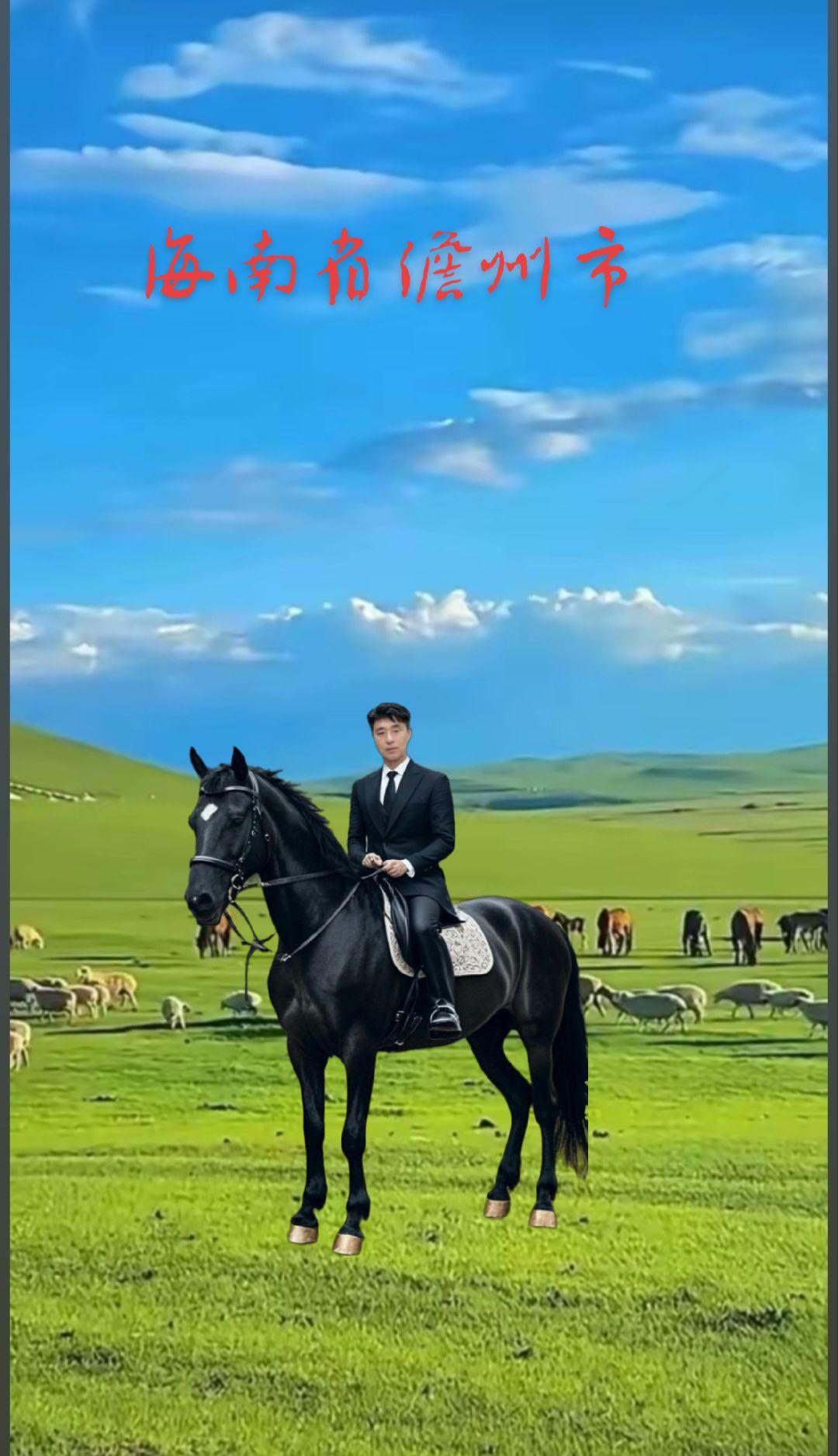 一首，骏马奔驰在草原上。一