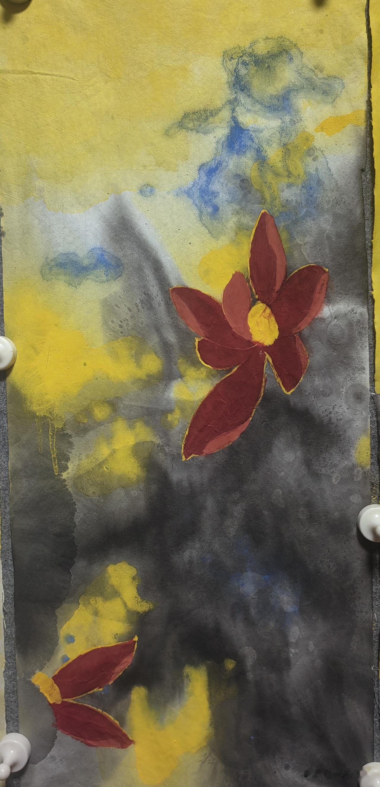 画了一幅半成品的荷花。我想临摹张大千的金线荷花。但是这个合伙感觉不灵动呢。就想画