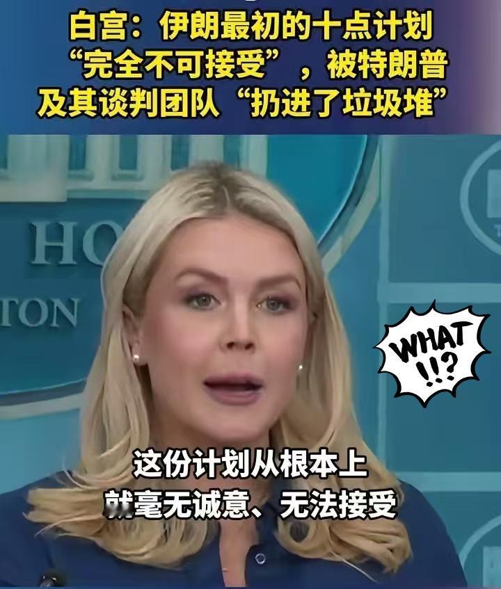 伊朗再次被美国耍了！十条诉求成废纸只剩一条路：干到底。白宫发言人明确表示伊朗十条