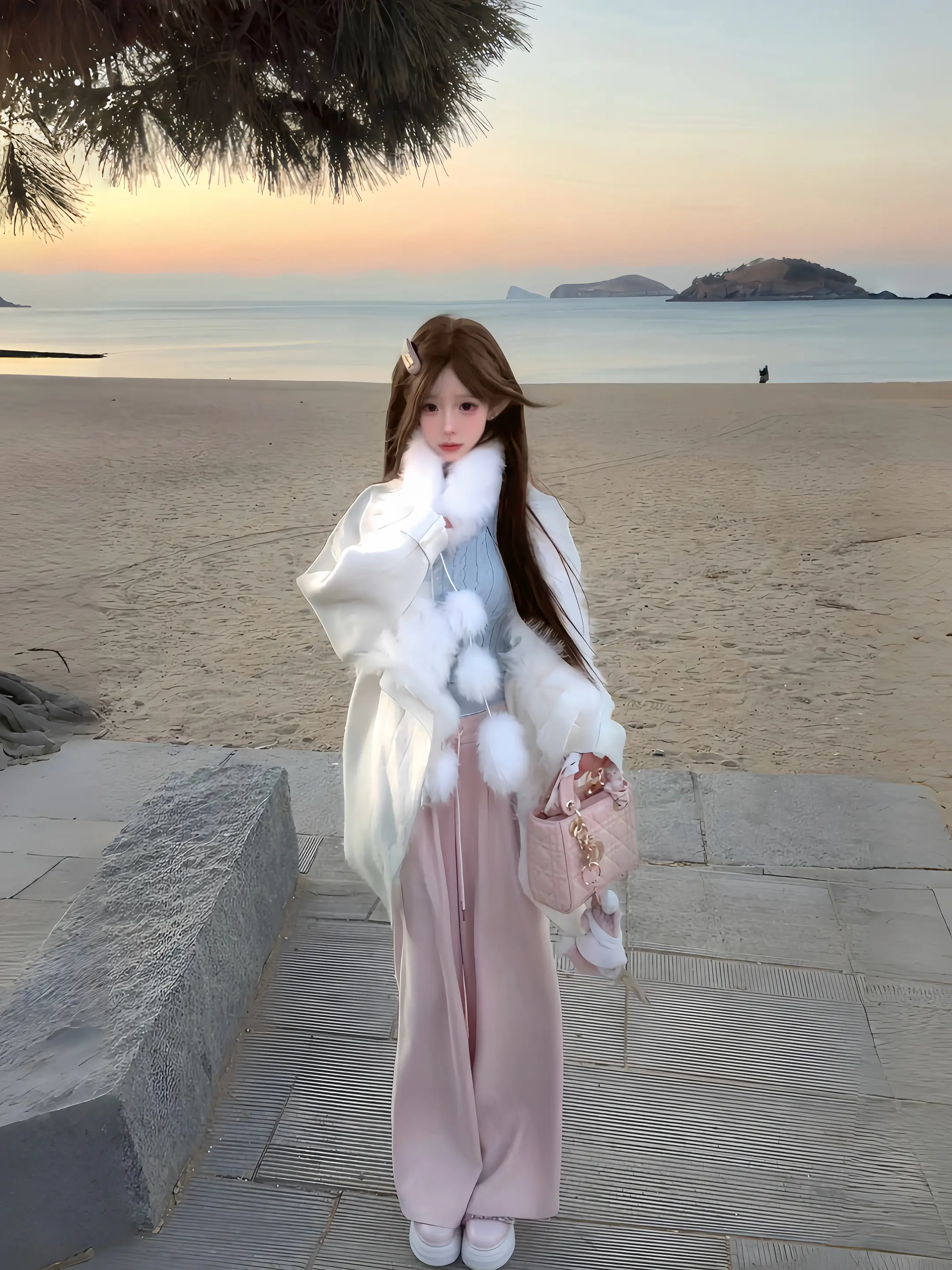 天气很冷 可是去见你的路上买了花