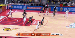 徐杰本场第3个三分球命中！伤愈复出，还是稳定！广东男篮vs浙江男篮徐杰hll