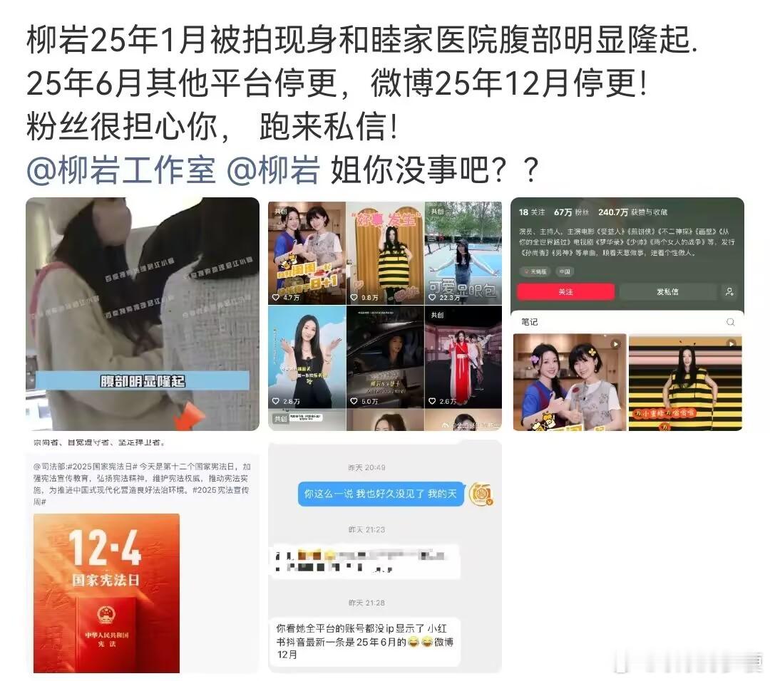 网传柳岩疑似怀孕好久没有她消息了还以为退圈了 