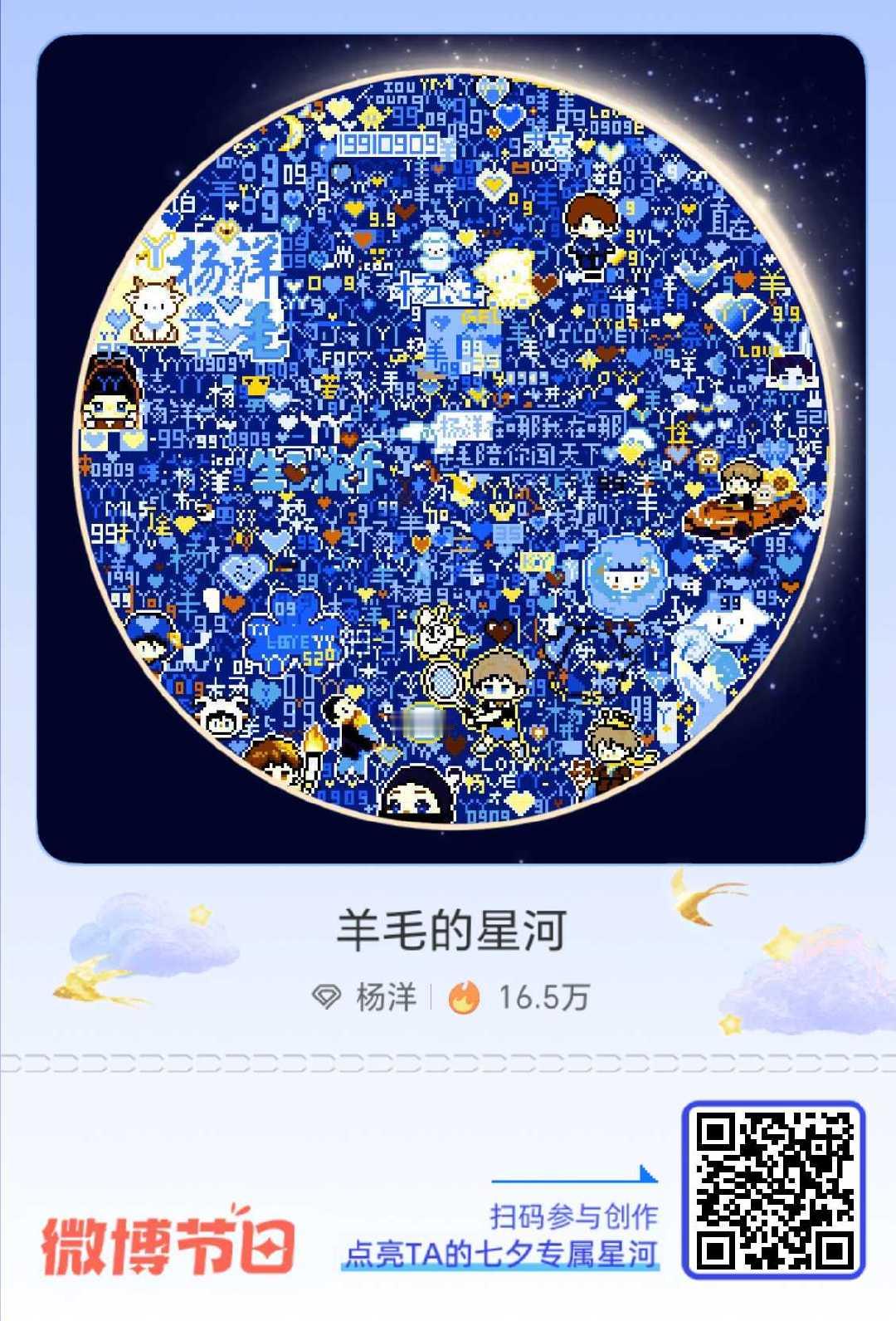 给杨洋的七夕星河情书七夕告白新思路：赠一片璀璨星河！速戳加入 「羊毛的星河」营业