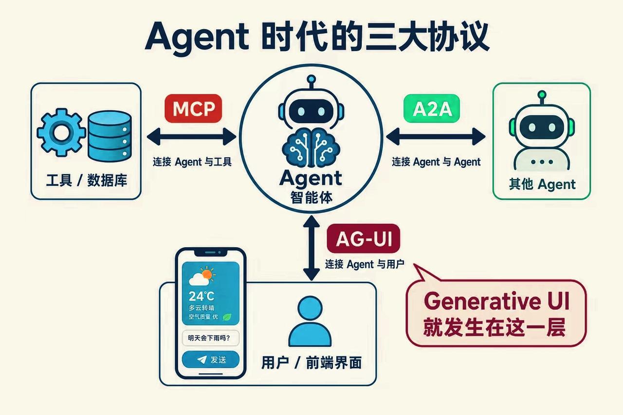Agent时代三大核心协议全解
 
1.MCP（Model Context Pr